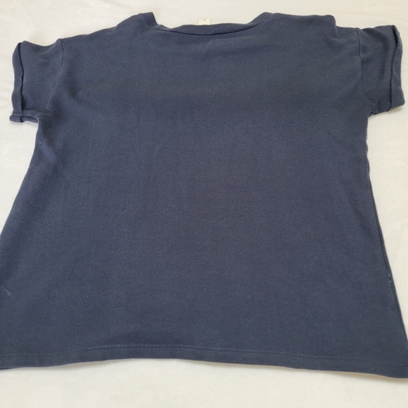 LOFT Navy Tee with Multicolor Embroidery - Picture 4 of 5